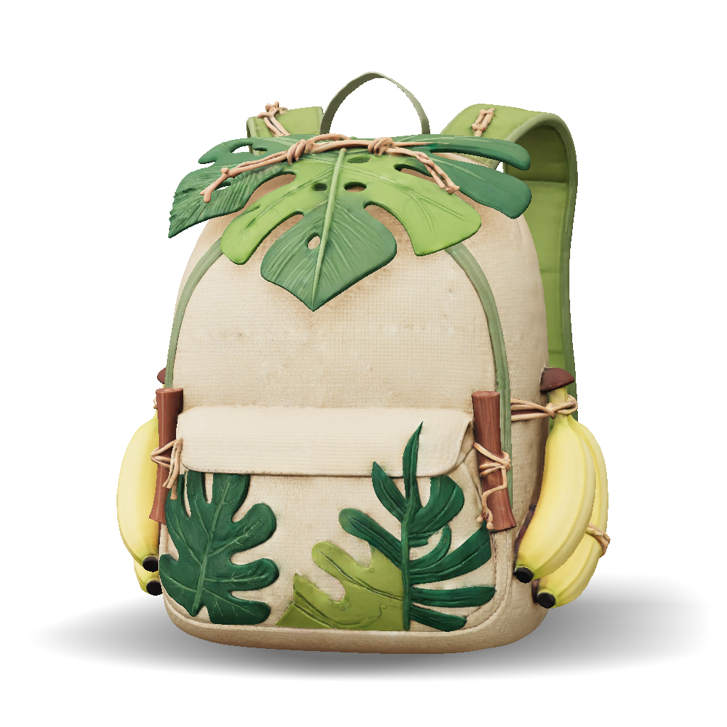 3D Model: Stylized jungle themed backpack wearable for a monkey VRChat ...