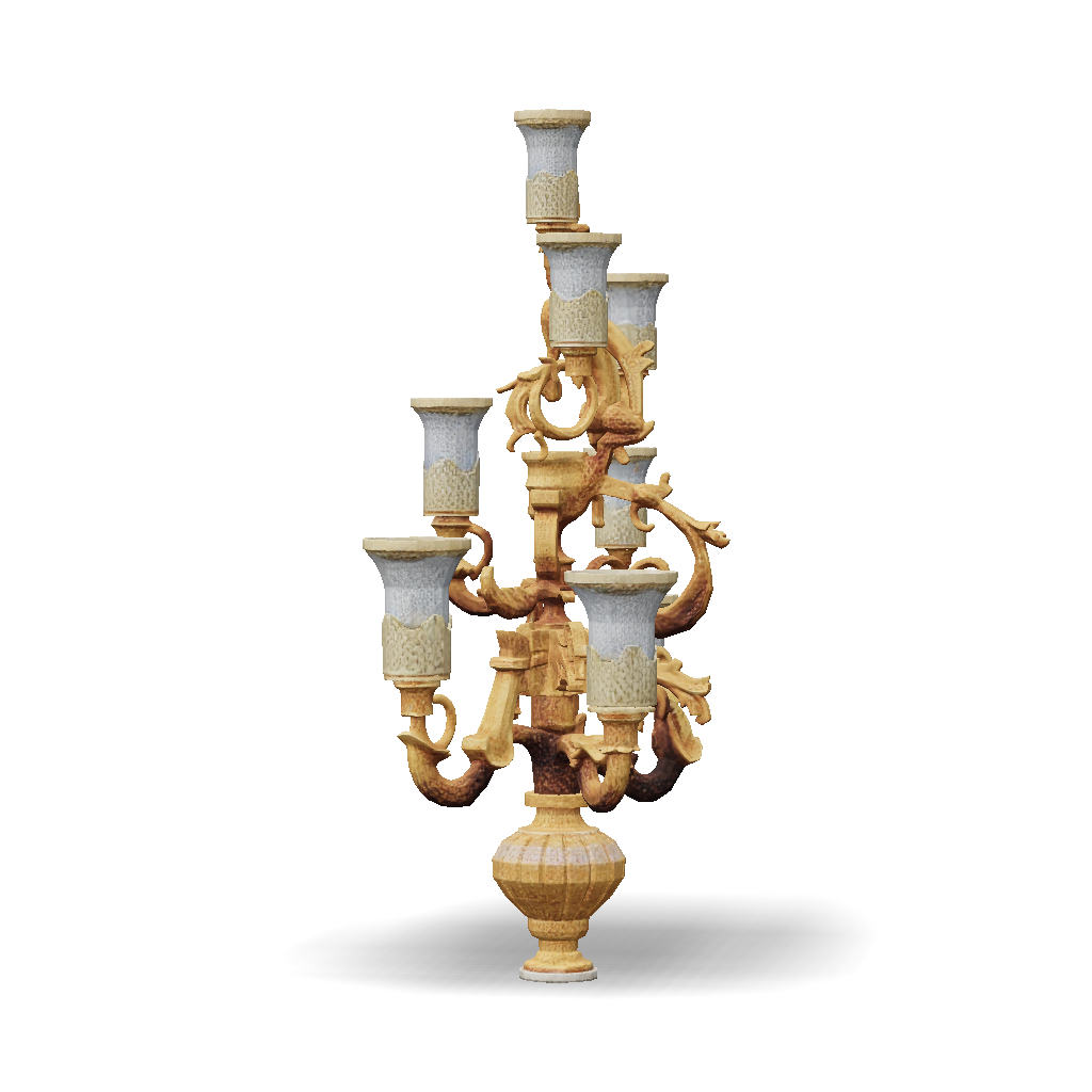 Multi Arm Design 3D Model: ornate chandelier furniture gold metal and glass multi arm ...