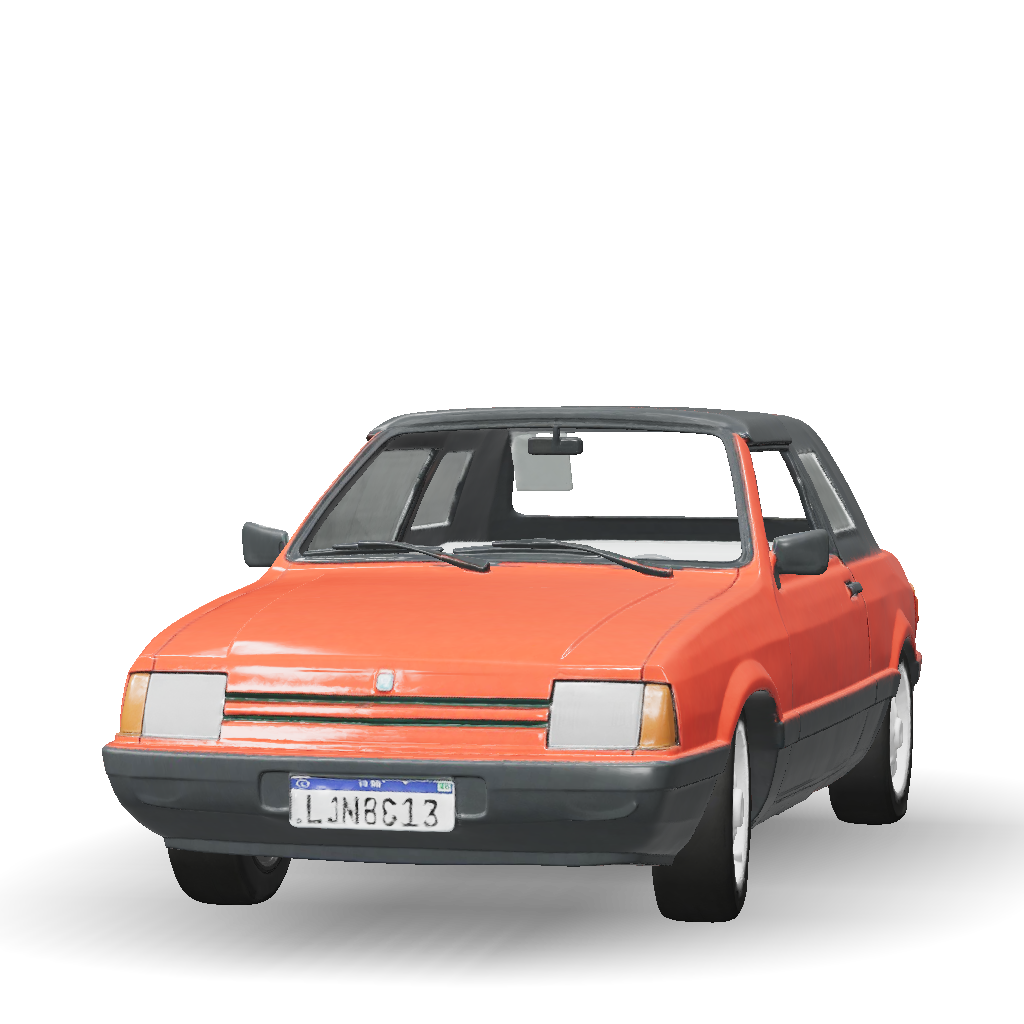 3D Model: Red Convertible Car With Black Soft Top Two Door Coupe Silver ...