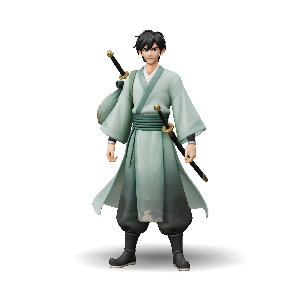 3D Model: A high quality 3D game character style ancient Chinese young ...