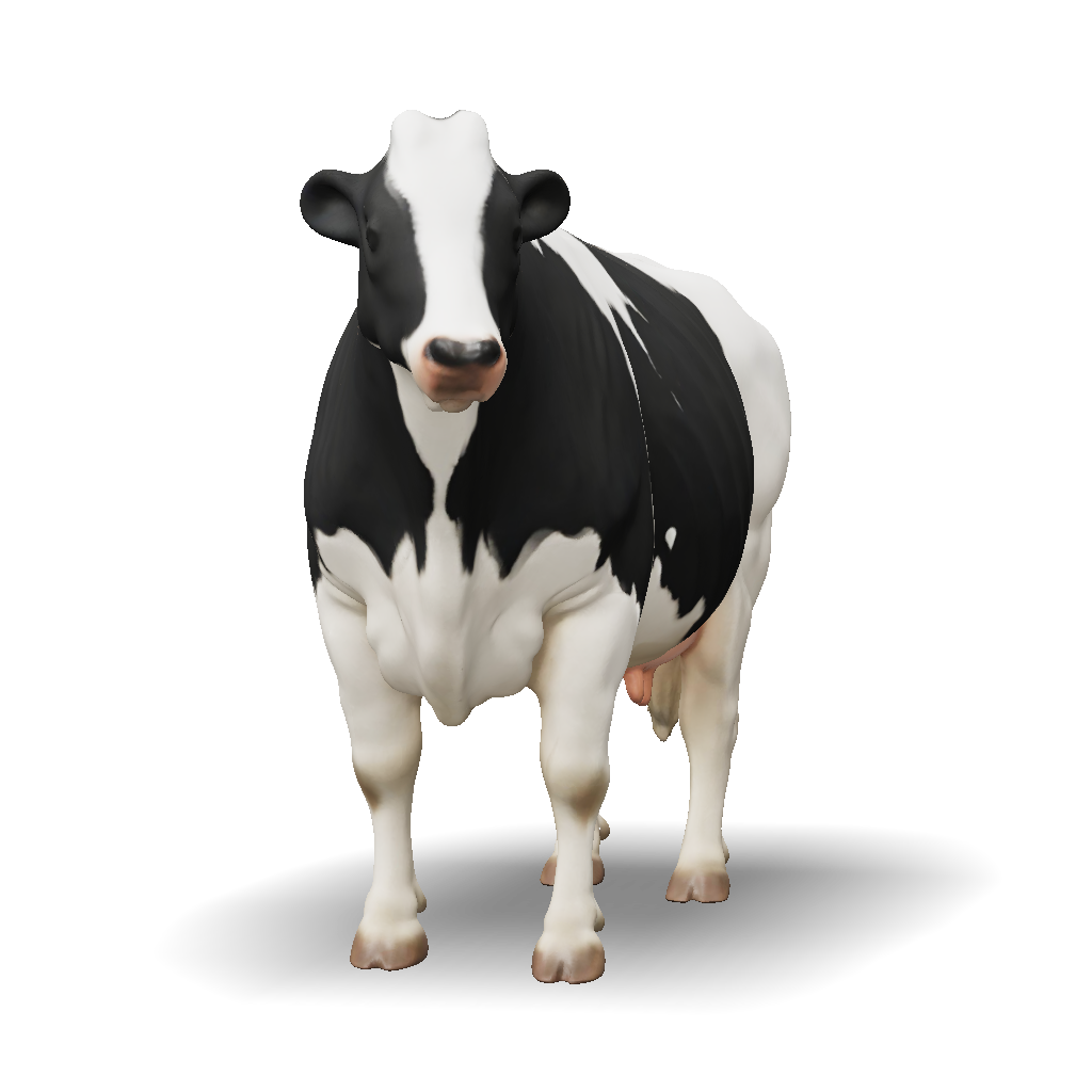 3D Model: A realistic Holstein dairy cow based on the uploaded image ...