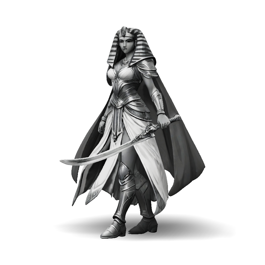 3D Model: armored fantasy warrior wearing silver plate armor with cape ...