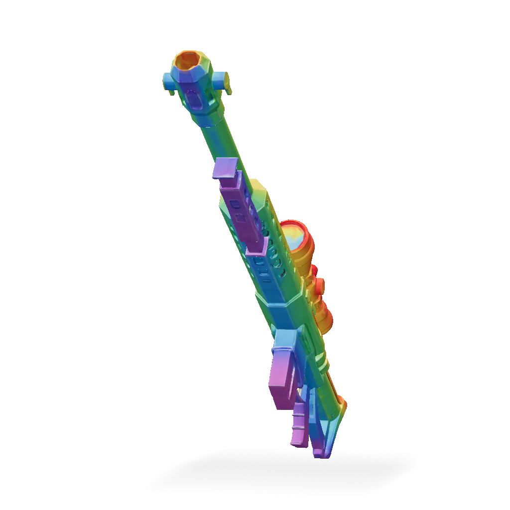 Colorful Rifle 3D Model: colorful rifle with scope and bipod rainbow gradient finish ...