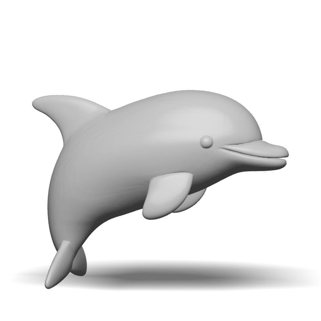 3D Model: A simple minimalist and cute dolphin design