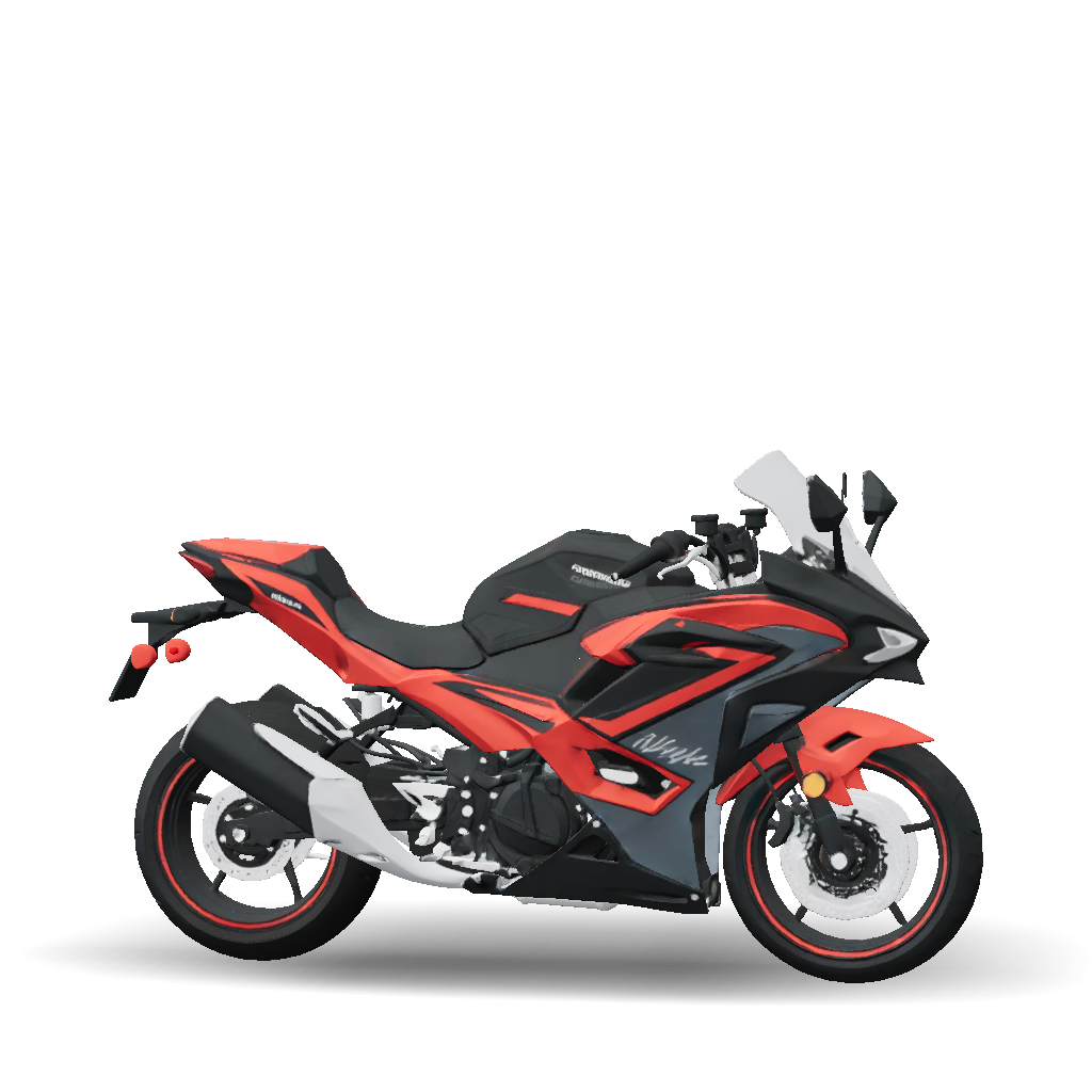 3D Model: Kawasaki Ninja sport motorcycle with red and black livery ...