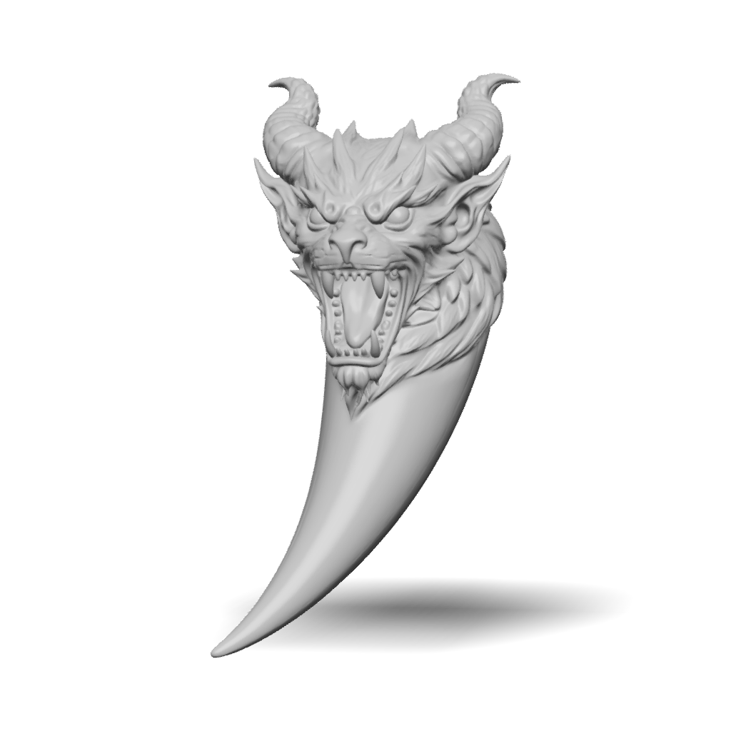 3D Model: dragon dagger with dragon head hilt gold metallic texture ...