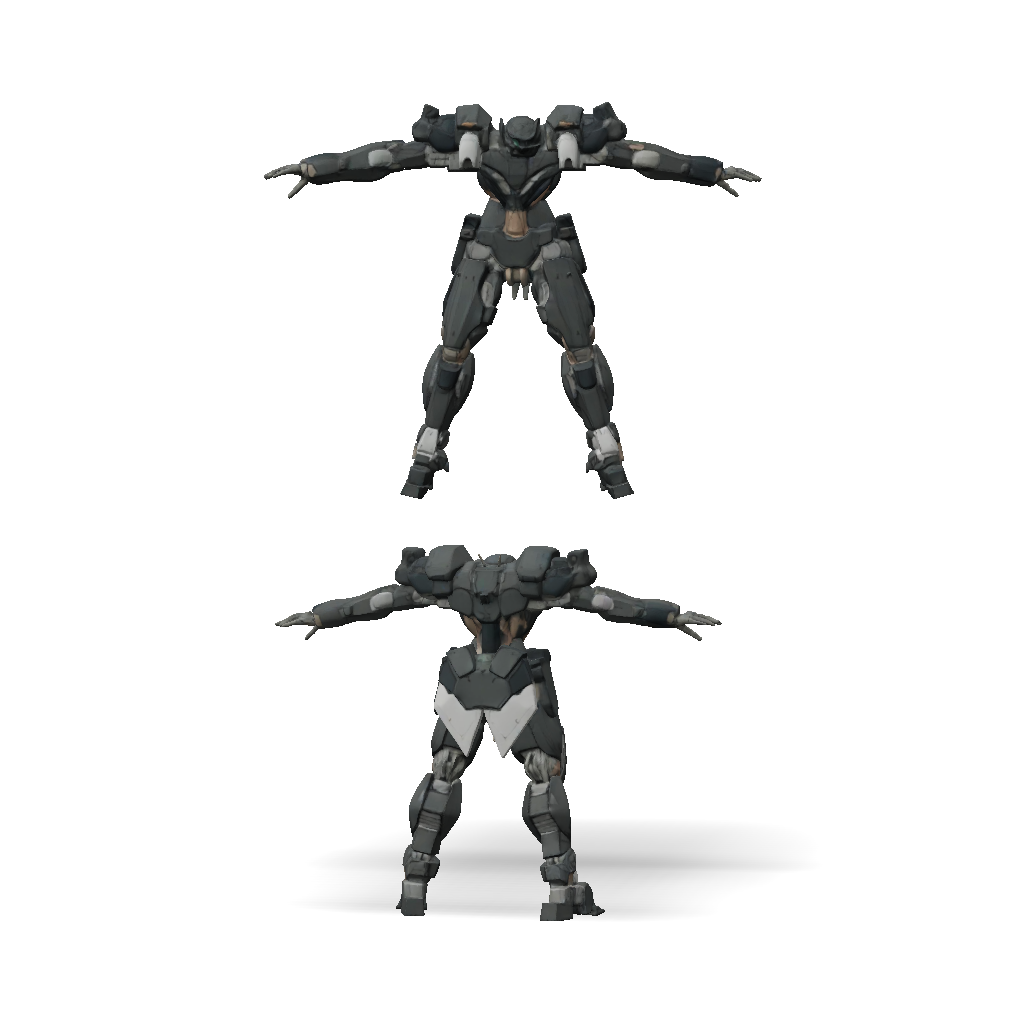 3D Model: mecha suit humanoid combat robot with dark armor and gray ...