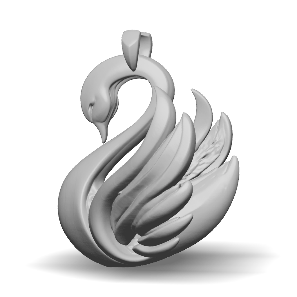 Swa Gold Model 3D Model: golden swan sculpture with flowing curves and metallic gold ...