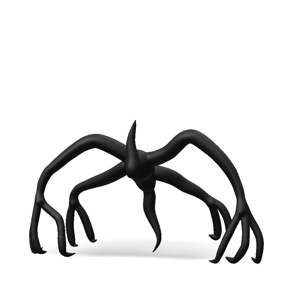 3D Model: alien creature with elongated curved limbs and clawed tips ...