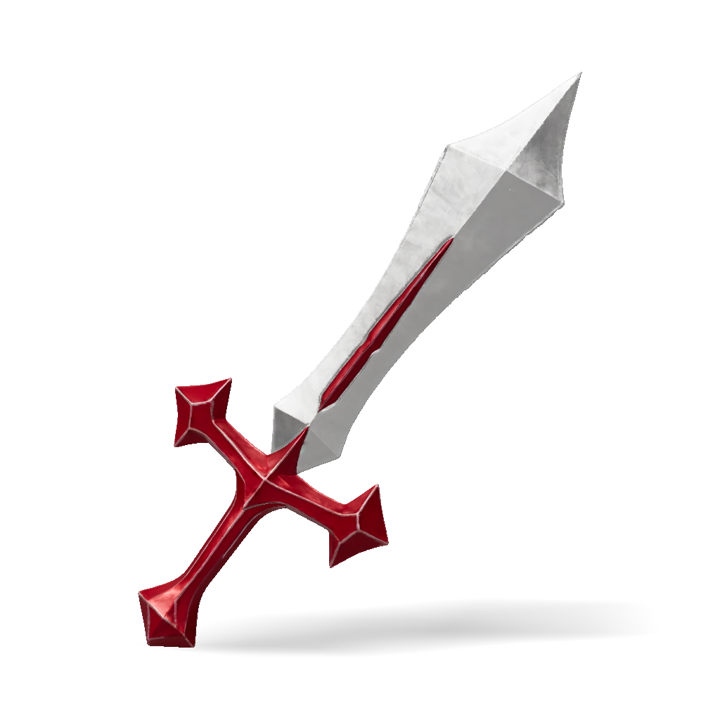 3D Model: red hilted fantasy sword with crossguard and diamond pommel ...