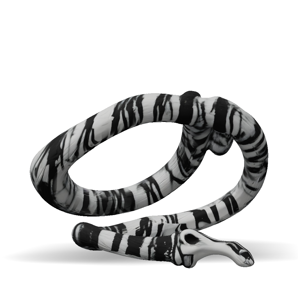 Segmented Snake Image 3D Model: segmented snake like creature with ringed body and eerie texture