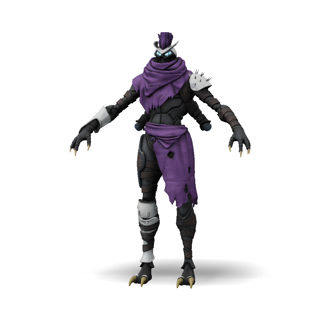 3D Model: Destiny 2 guardian armor figure with purple scarf armored ...