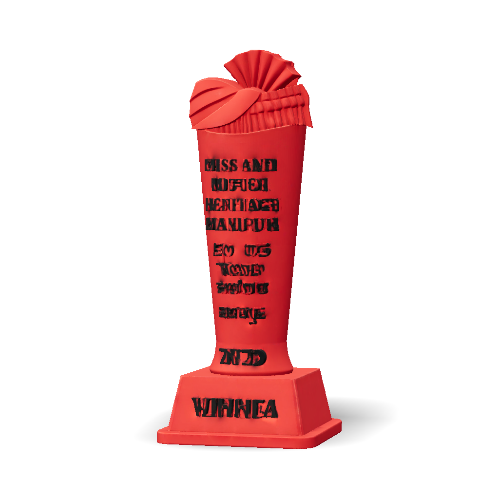 Trophy 3D Model, Download Free Red Trophy With Engraved Text And ...