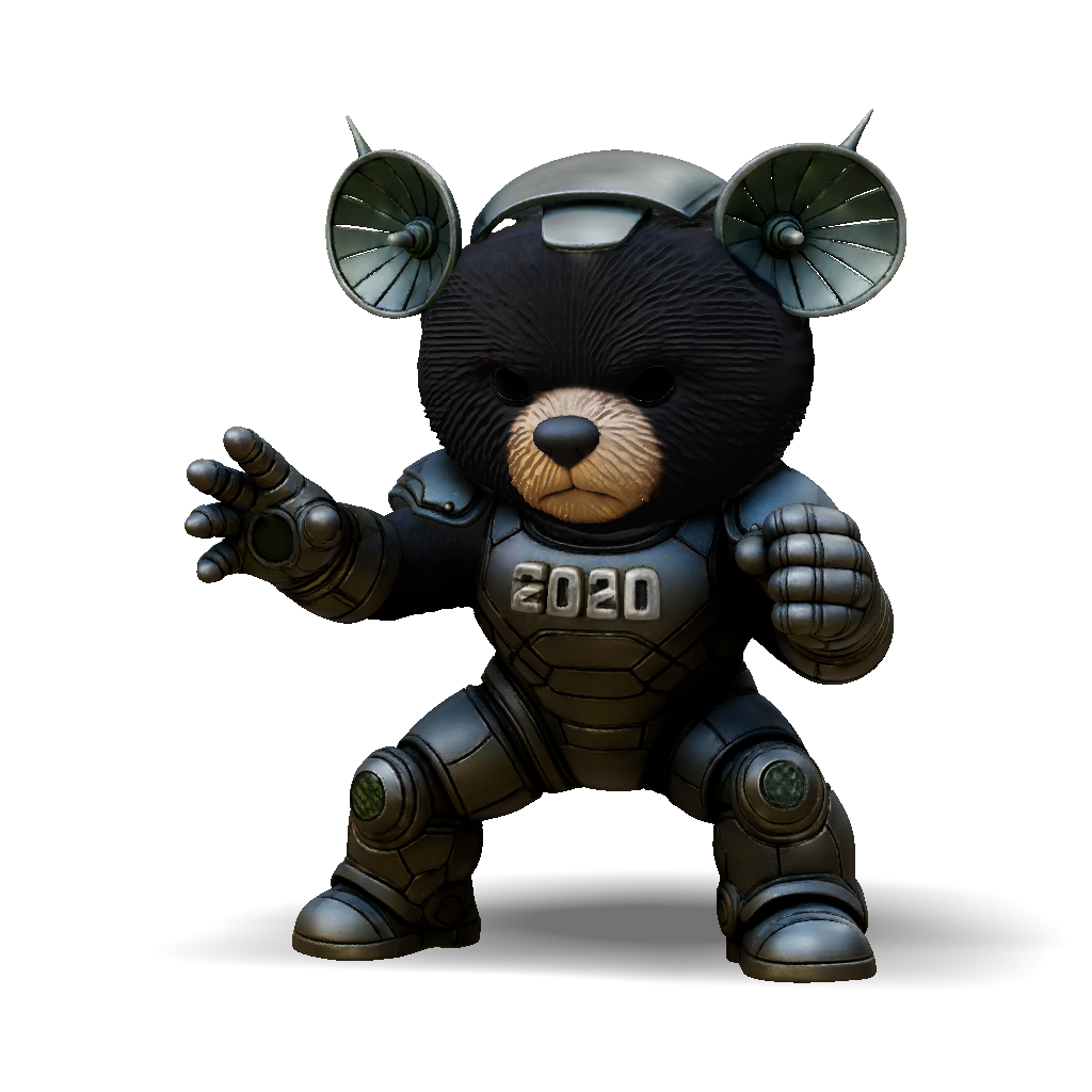 3D Model: Teddy Bear In Futuristic Armored Suit With 2020 Chest Plate ...