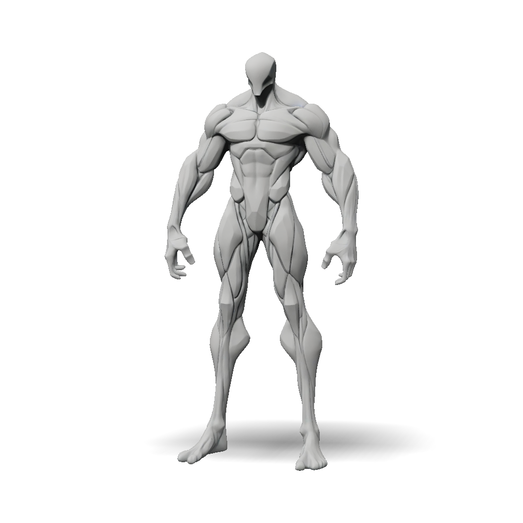 3D Model: muscular humanoid character model with segmented armor like ...