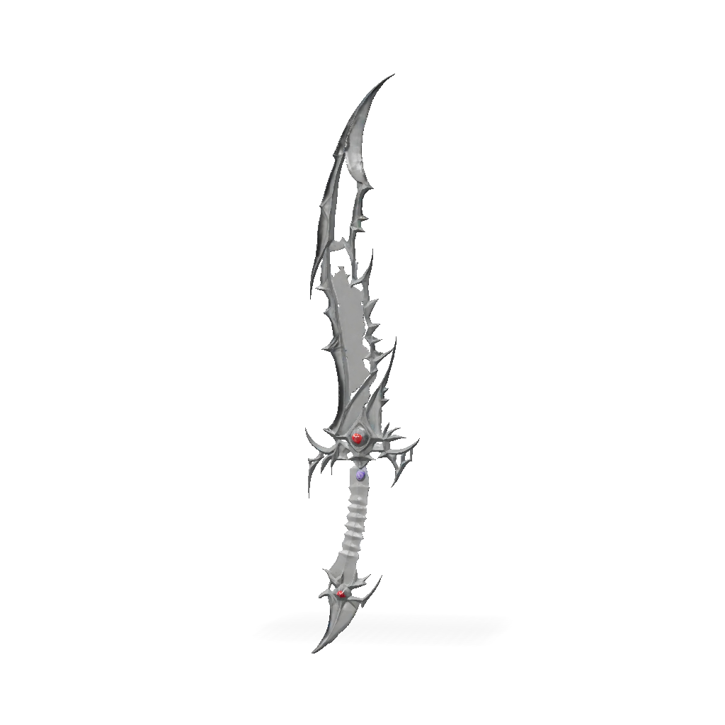 Dark Dagger Rework 3D Model: red and black fantasy dagger with jagged blade metallic dark ...