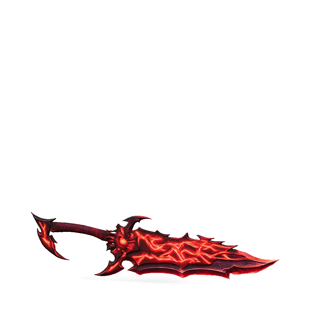 3D Model: fiery lava blade with jagged edges and glowing red veins dark ...