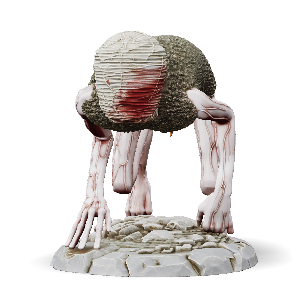 3D Model: alien creature sculpture with textured head and elongated ...
