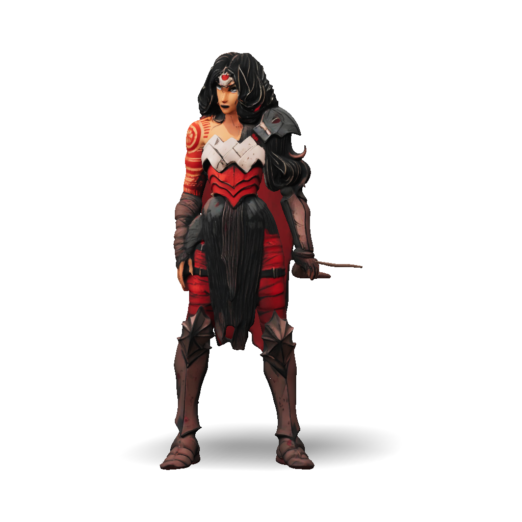 Fantasy Warrior 3D Model, Download Free Female Warrior In Red And Black ...