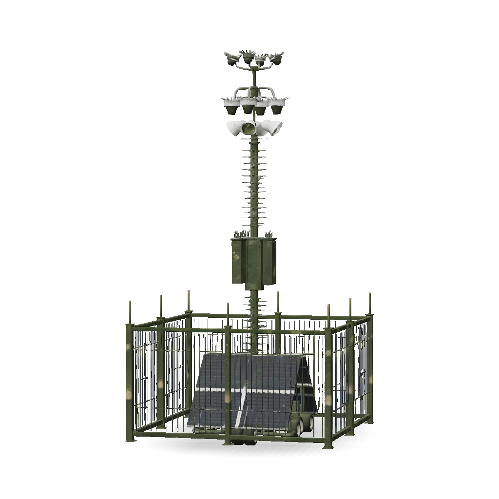 Solar Tower Model 3D Model: solar powered tower with solar panels mounted on a wheeled ...