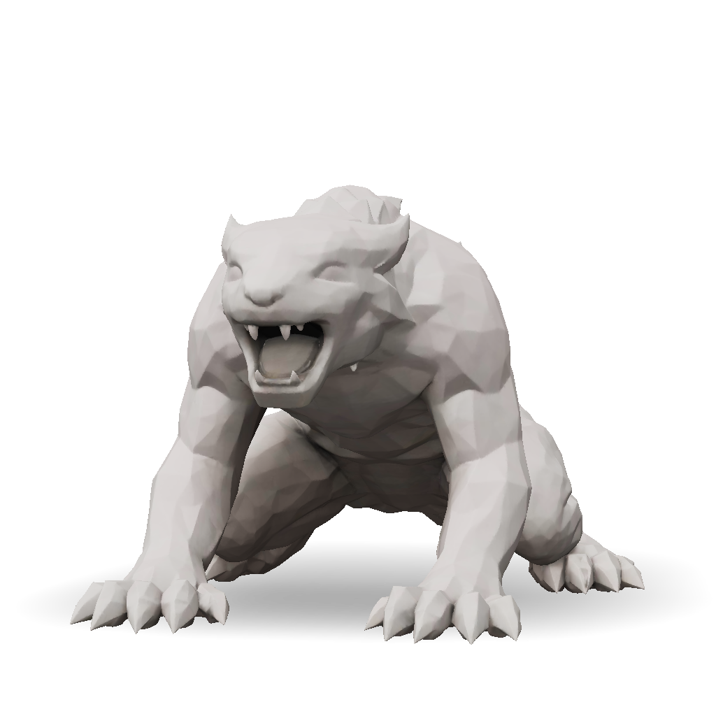 Low-poly Werewolf 3D Model, Download Free Werewolf Creature With Sharp ...