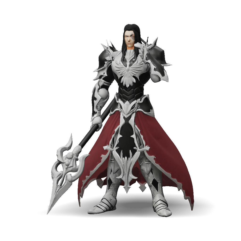 Fantasy Knight 3D Model: Armored Knight With Ornate Silver Black Armor ...
