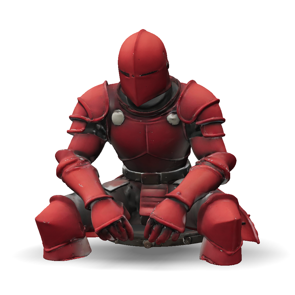 3D Model: Red Armored Knight In Full Plate Armor With Glossy Red ...