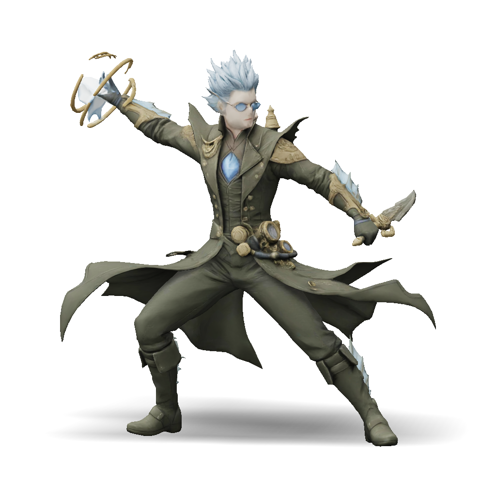 3D Model: fantasy armored warrior character with blue hair ornate armor ...