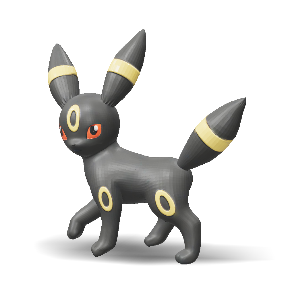 Red Ringed Umbreon 3D Model: umbreon inspired canine creature with yellow ring markings ...