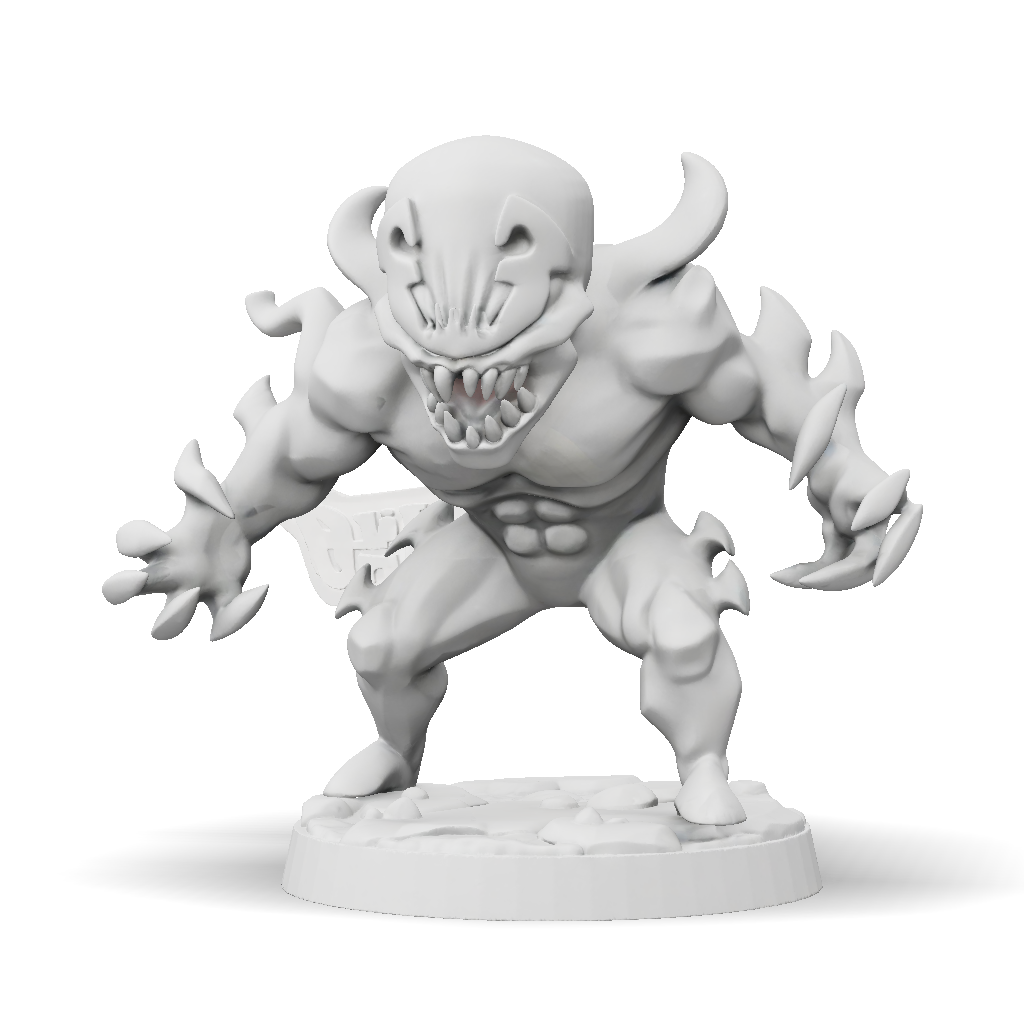 3D Model: monster demon like creature with clawed hands and sharp teeth ...