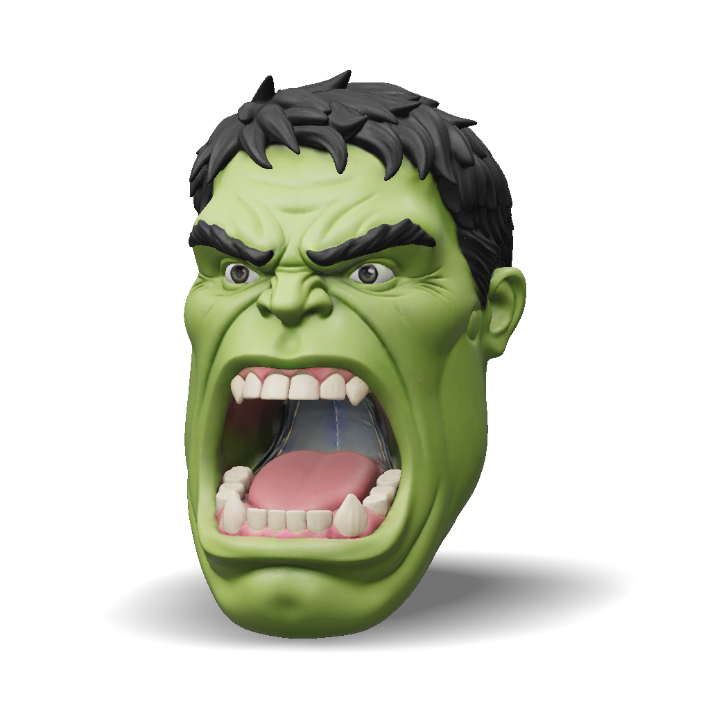 3D Model: A Giant Stylized Hulk Character Head Only Isolated 3D Object ...