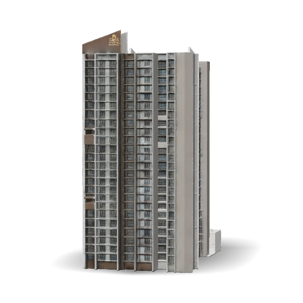 High Rise Building Model Mini 3D Model: high rise residential building model white exterior with ...
