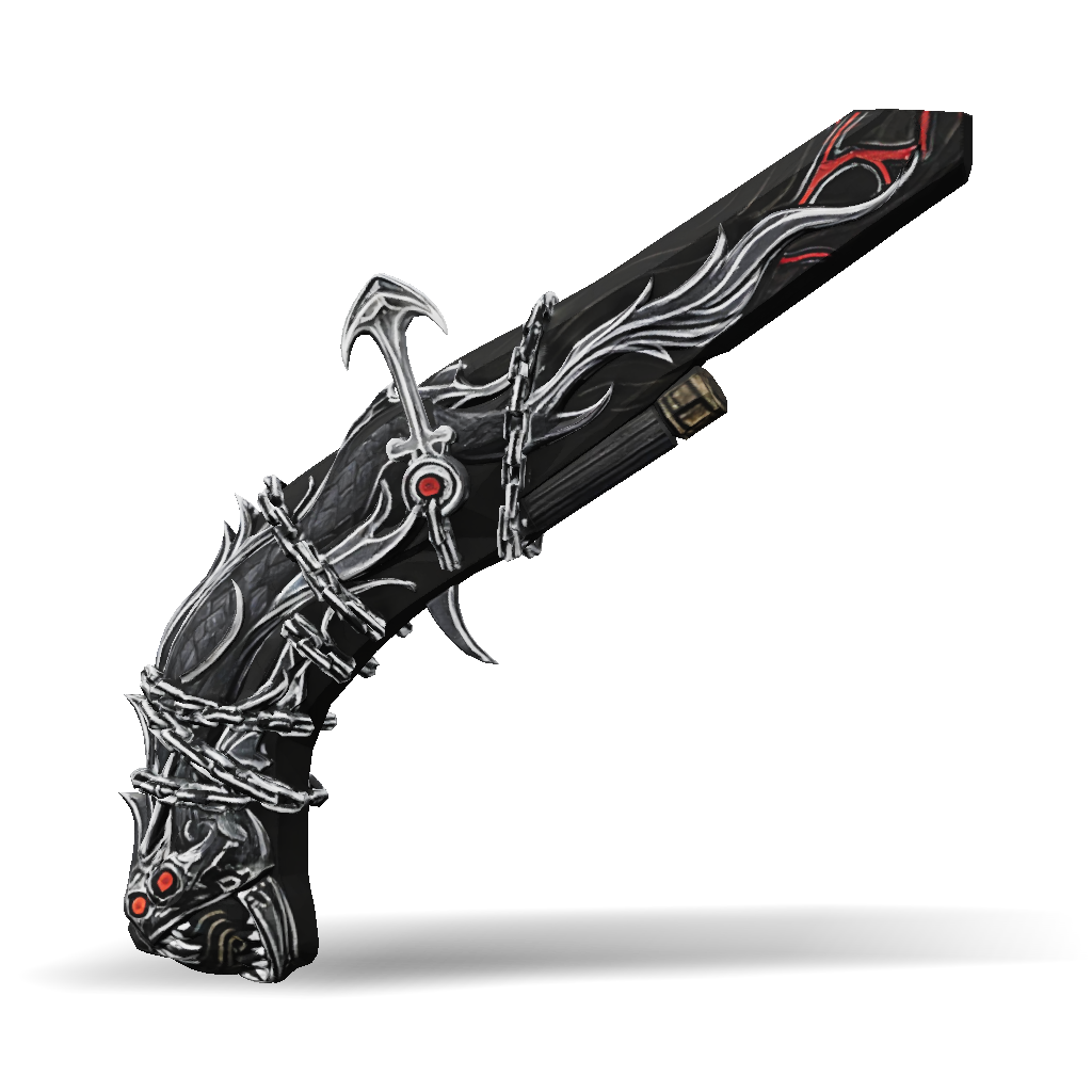 3D Model: Curved Fantasy Sword Wrapped In Metallic Chains Dark Metal ...