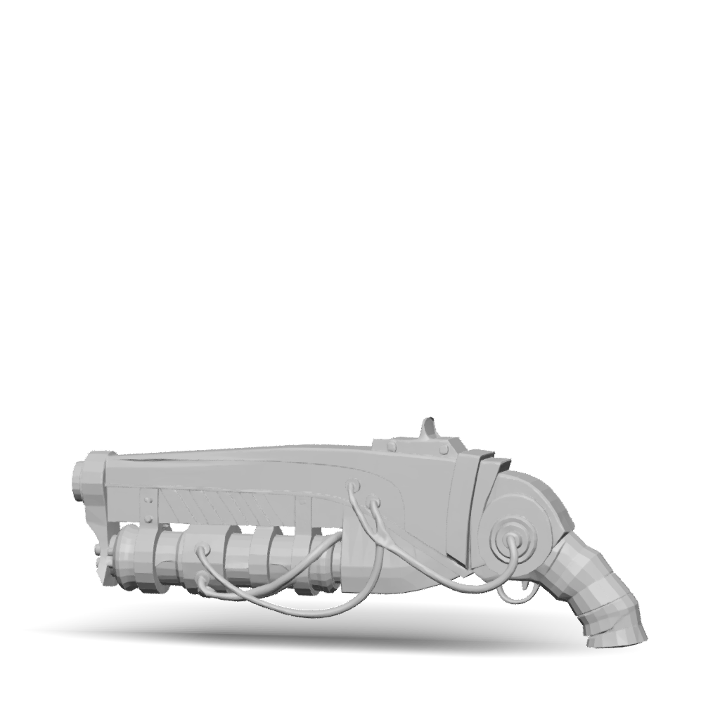 3D Model: Retro Blaster weapon with distressed yellow and black metal ...