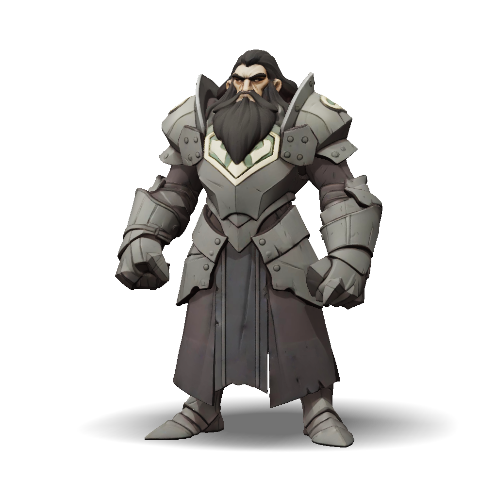 3D Model: armored knight character with heavy plate armor gold trim ...
