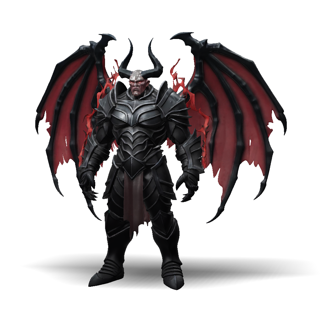 Tll Demon 3D Model: Epic dark fantasy demon warlord Tall powerful humanoid demon ...