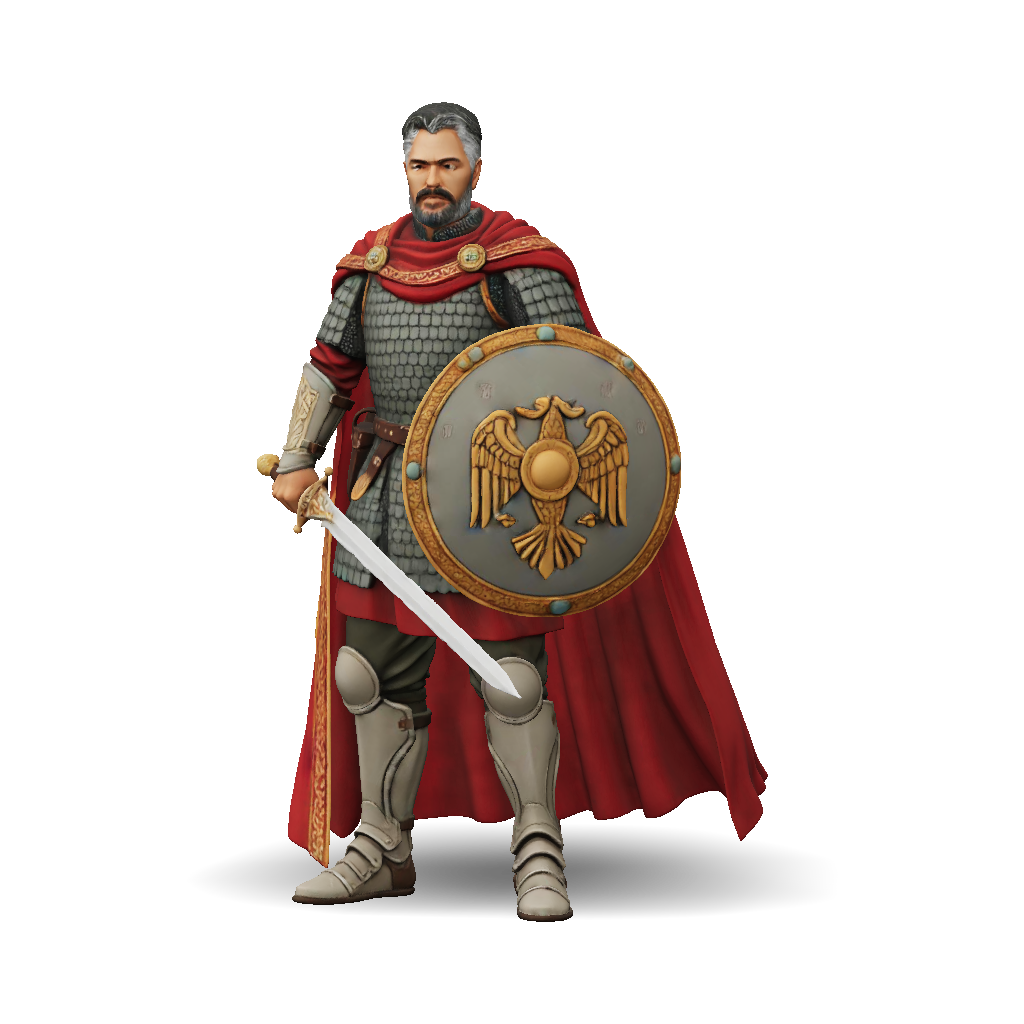 3D Model: armored medieval knight with shield and sword metal plate ...