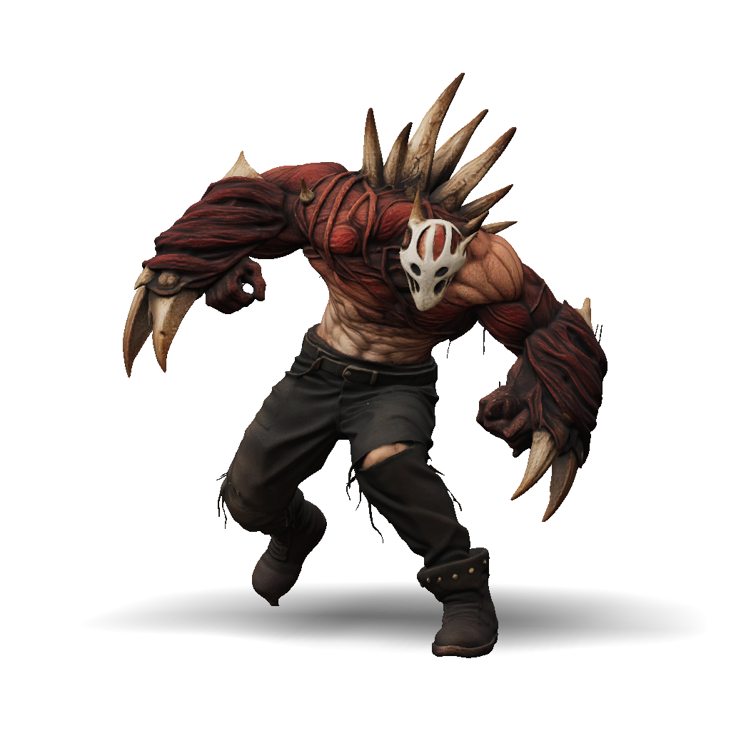Monster 3D Model, Download Free Spiked Monstrous Humanoid With Clawed ...