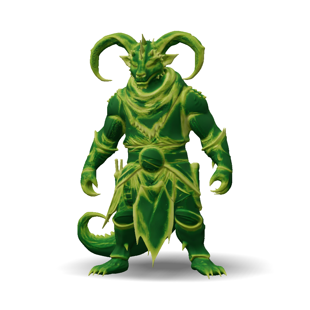 Fantasy Demon 3D Model, Download Free Demon Creature With Curved Horns ...