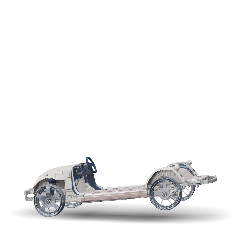3D Model: futuristic vehicle chassis with exposed drivetrain and ...