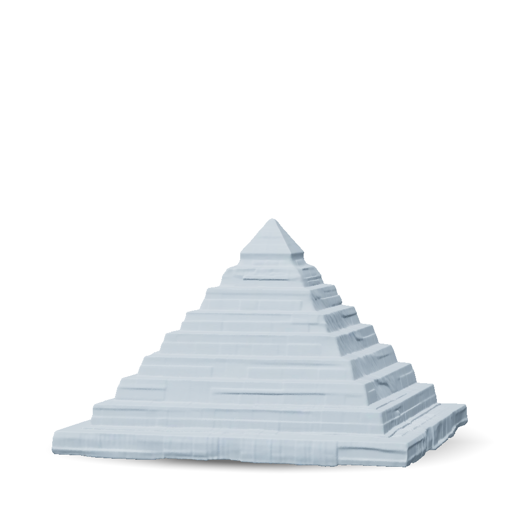 Pyramid Ice Block 3D Model: Ice pyramid formed by stacked ice blocks in a snowy landscape