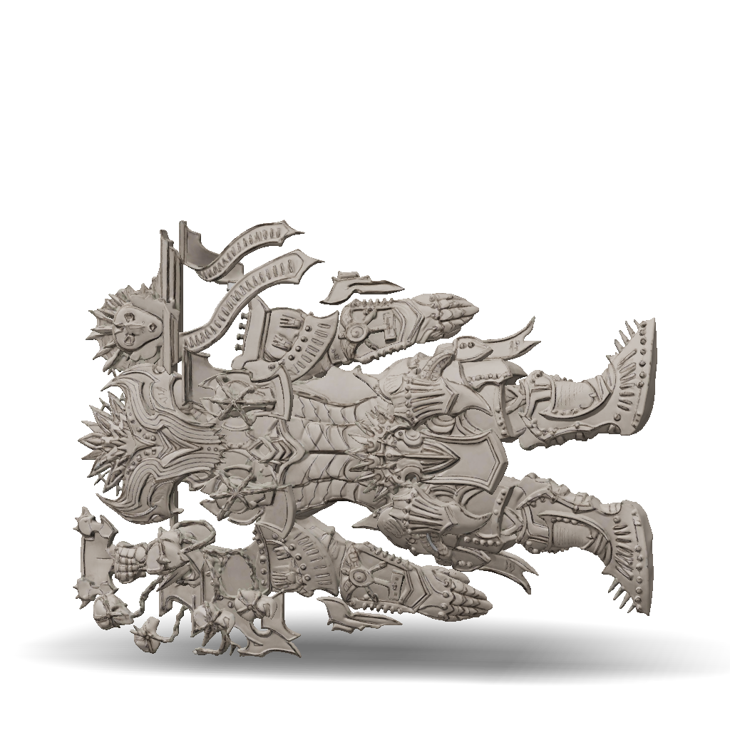 3D Model: Fantasy Armored Warrior With Ornate Spiked Armor And Cape ...