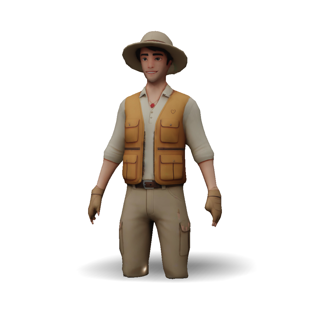 3D Model: A young male explorer in his early 20s clearly younger than ...