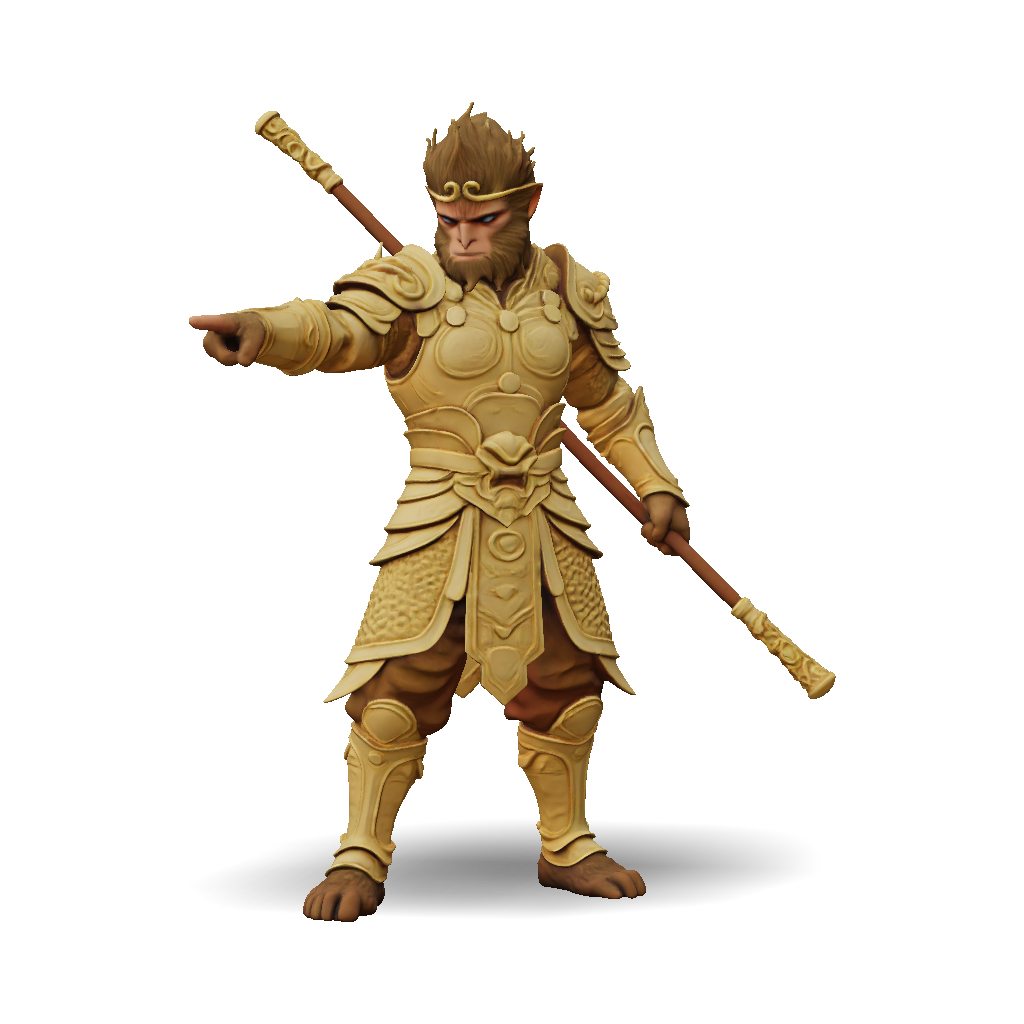 3D Model: golden armored warrior fantasy knight with ornate gold plate ...