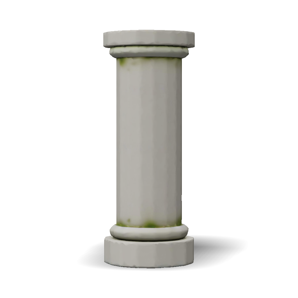 3D Model: Simple fantasy column low poly game asset Cylindrical stone ...
