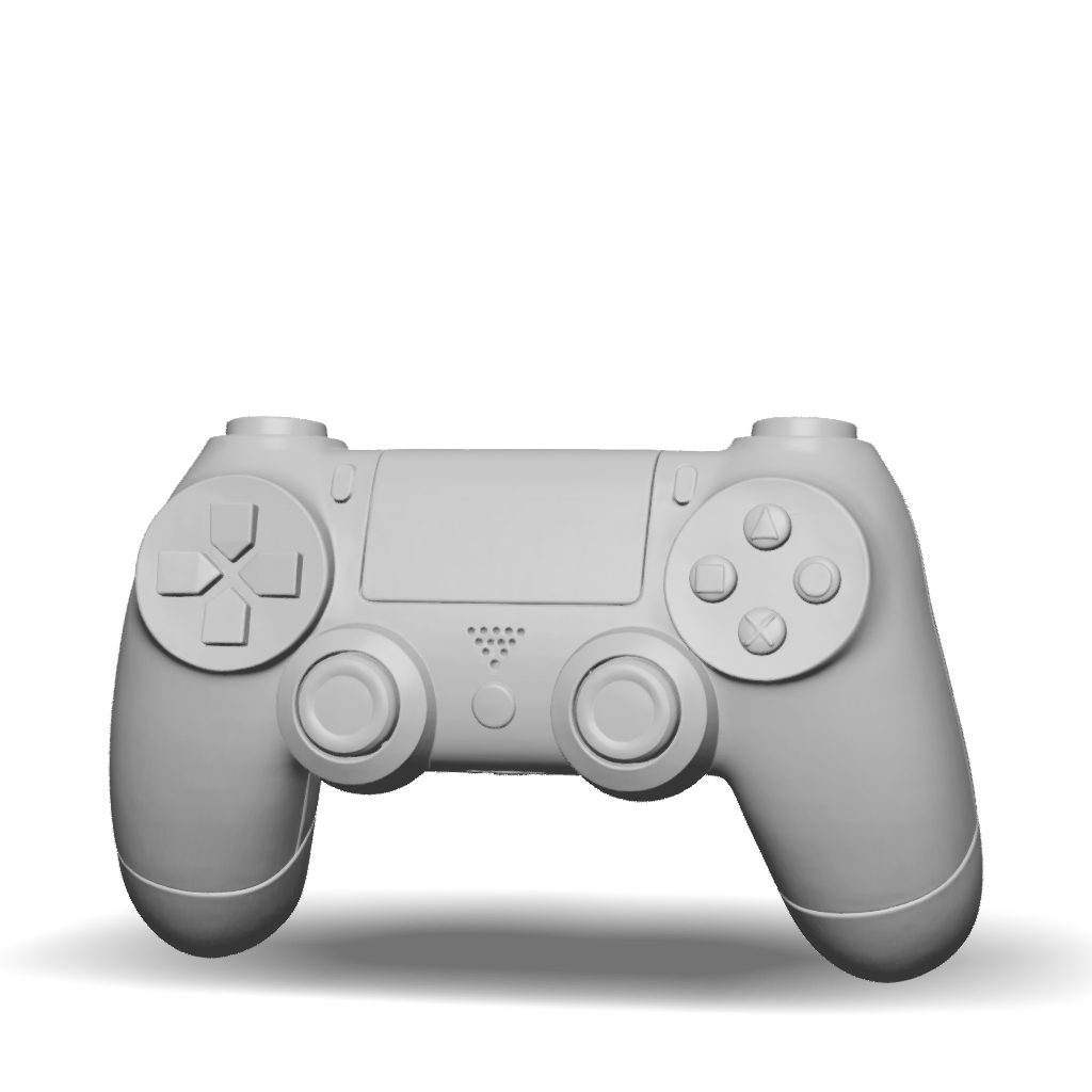 3D Model: outline of game controller with D pad action buttons two ...