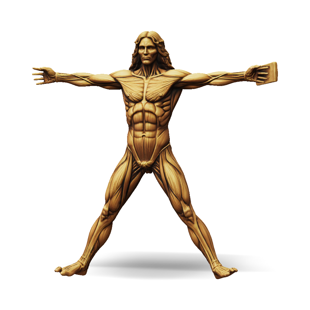 3D Model: golden skeletal humanoid figure with bone like texture ...