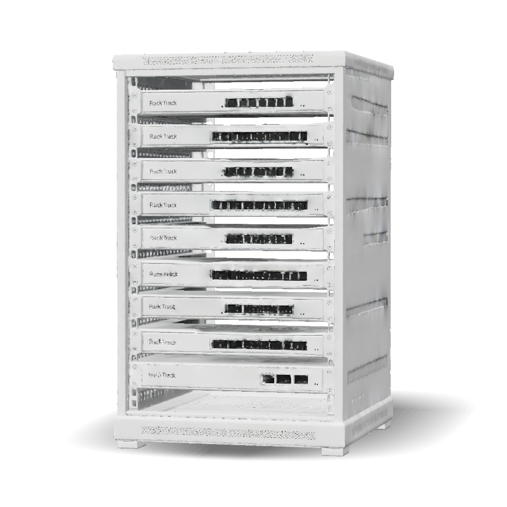 Switches Racks Labeled 3D Model: white server rack with multiple rack mount network switches ...