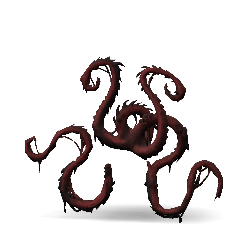 3D Model: eldritch tentacled monster with dark red and black skin slimy ...