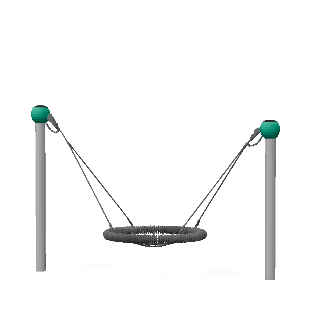 3D Model: circle rope swing with circular net seat suspended by four ...
